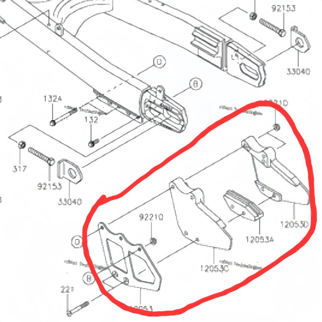 Tensioner set rantai roda klx 250 klx250 ORIGINAL