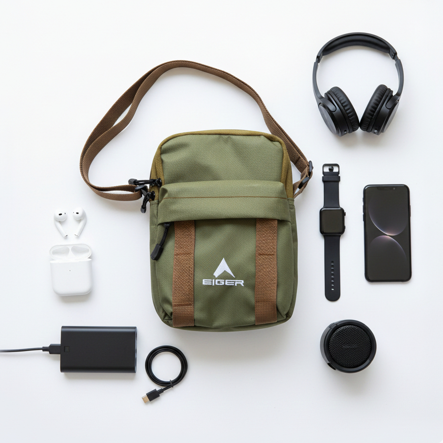 Tas Selempang Eiger03 Waterproof Tas Slempang Pria Wanita Waist Bag Crossbody Premium Outdoor - az32