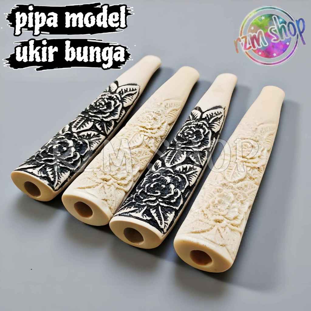 once pipa padud cangklong ukir bunga timbul Kombinasi Gading Hitam