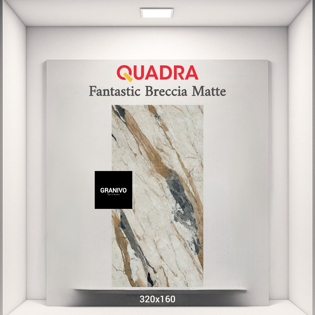 QUADRA FANTASTIC BRECCIA MATTE BRECIA MATT GRANITE TILES GRANIT TILE BIG SLAB 320 x 160 ( 5,12 m² )