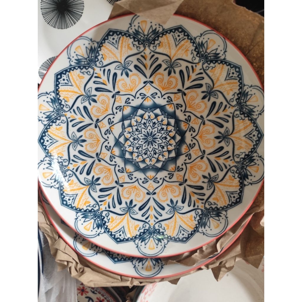 piring makan keramik aesthetic / piring makan keramik motiv cantik