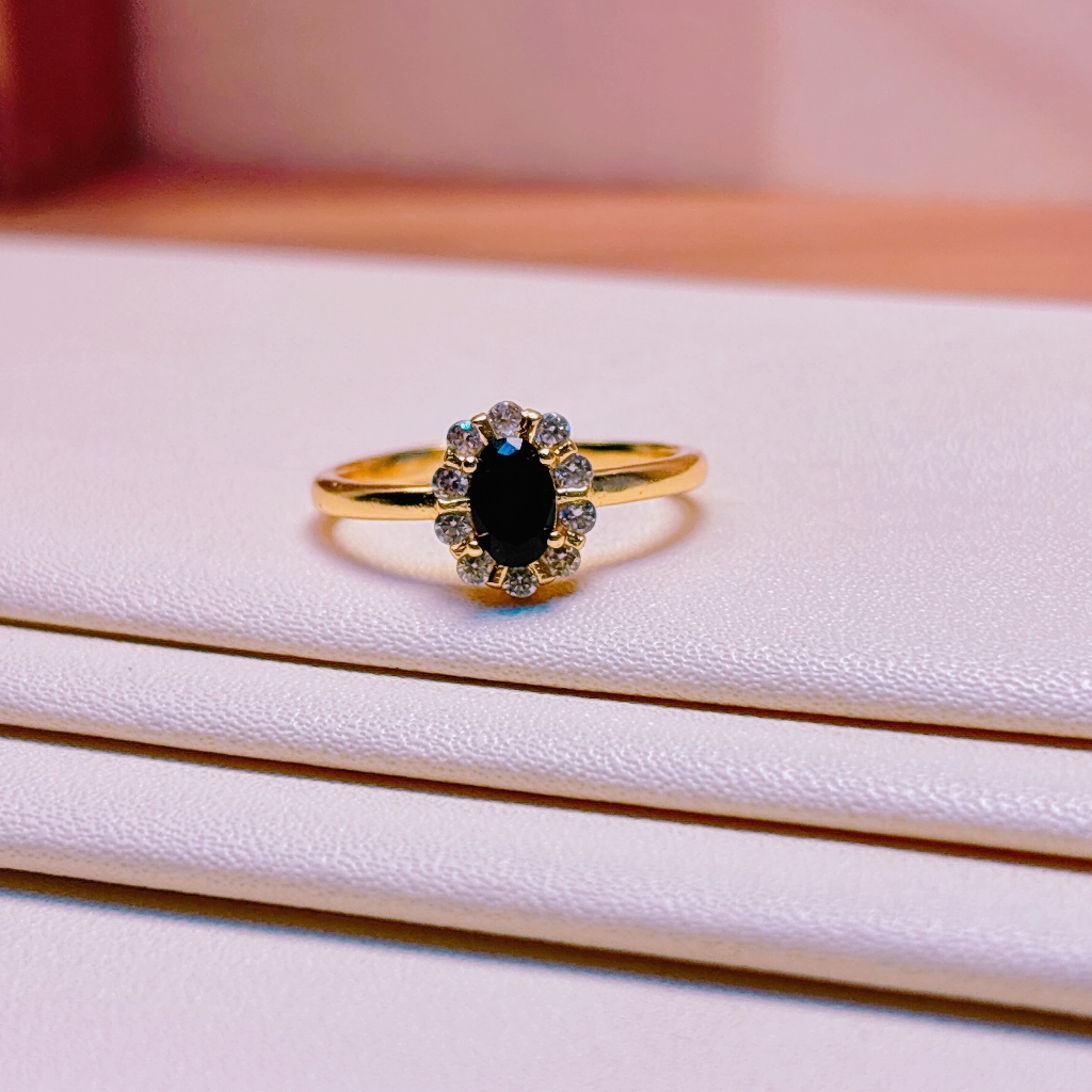 Aish.Jewelry  Cincin Batu Hijau Permata Berlian Cantik Permata Liontin Batu Warna Titanium Xuping