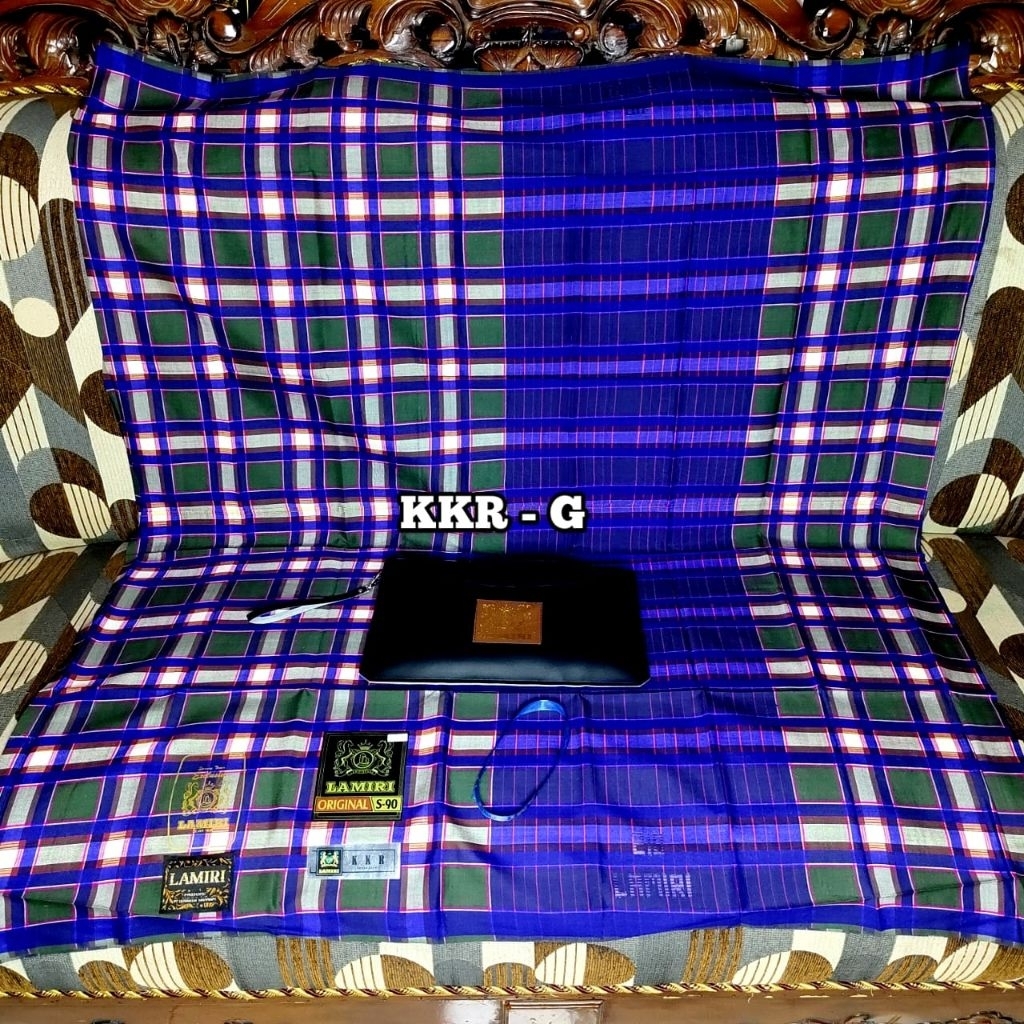 SARUNG LAMIRI KKR KOTAK, KDT SANDUR FULL SUTRA ASLI CORAK LEMBUT