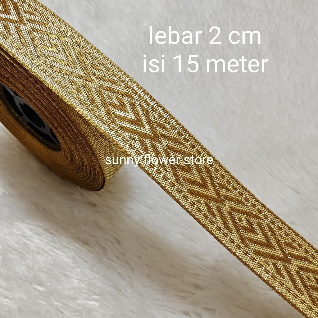PITA GAMIS RENDA BORDIR GOLD SILVER ISi 15 METER
