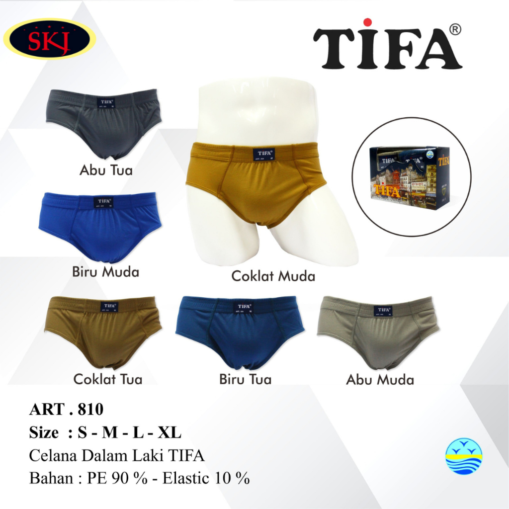 [ISI 2] CD Pria TIFA 810 Model Karet Elastis size M-XL / Celana Dalam Pria Tifa Warna Campur