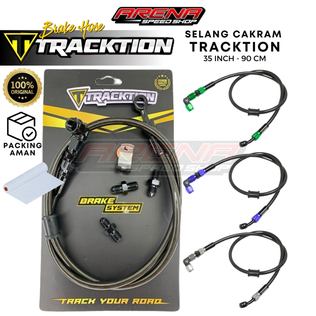 TRACKTION Brake Hose - 35 Inch Carbon Universal - Selang Rem Cakram Belakang 90cm Original Tracktion