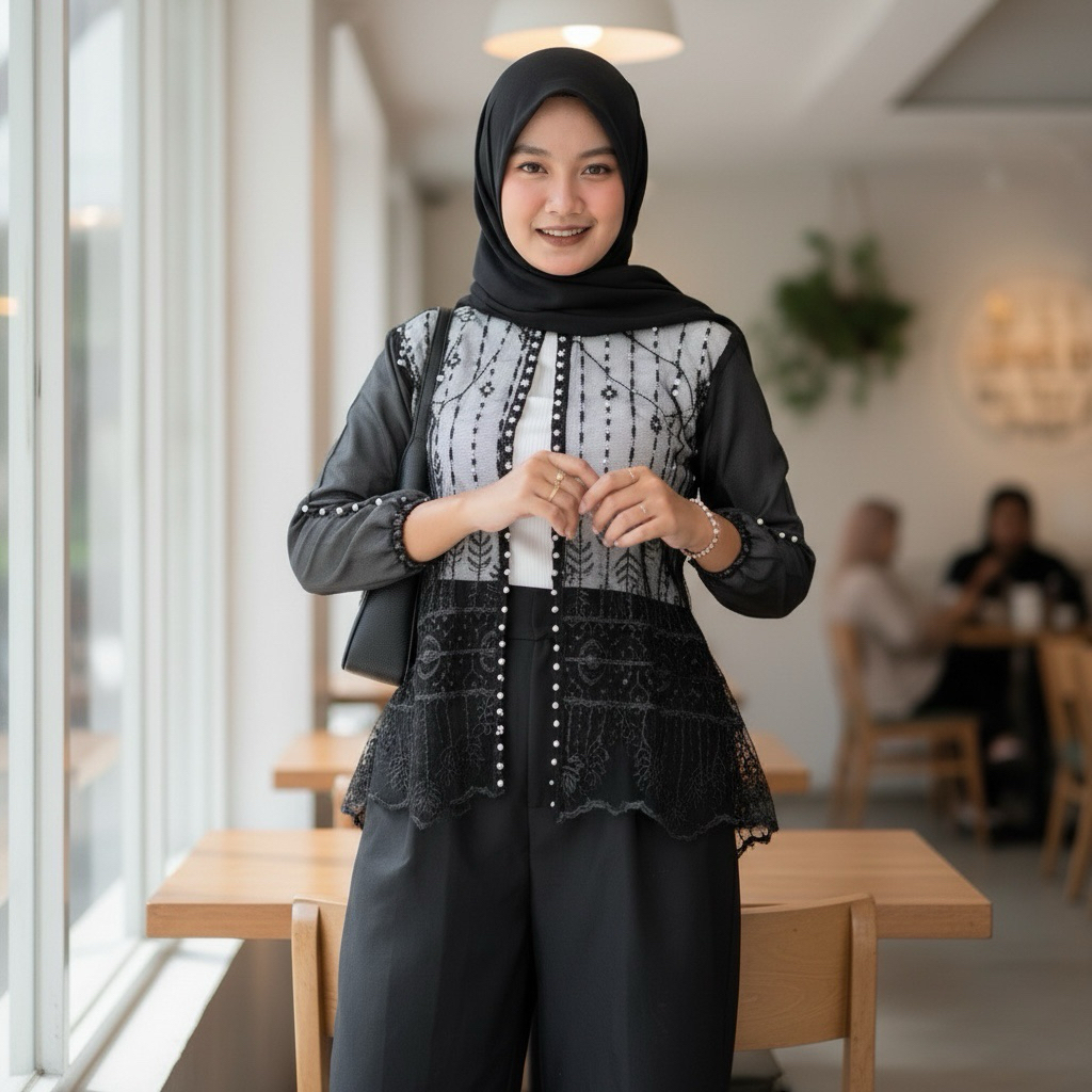 Outer Crop Brukat Sapto / Outer Brukat Organza Full Payet