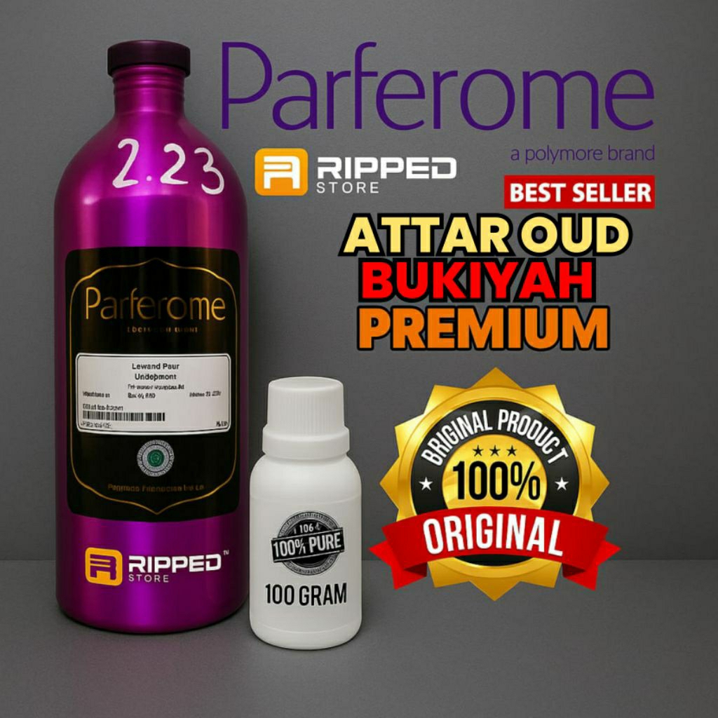 100ML Bibit Parfum Murni Attar Oud Bukiyah Original Parfarome Premium