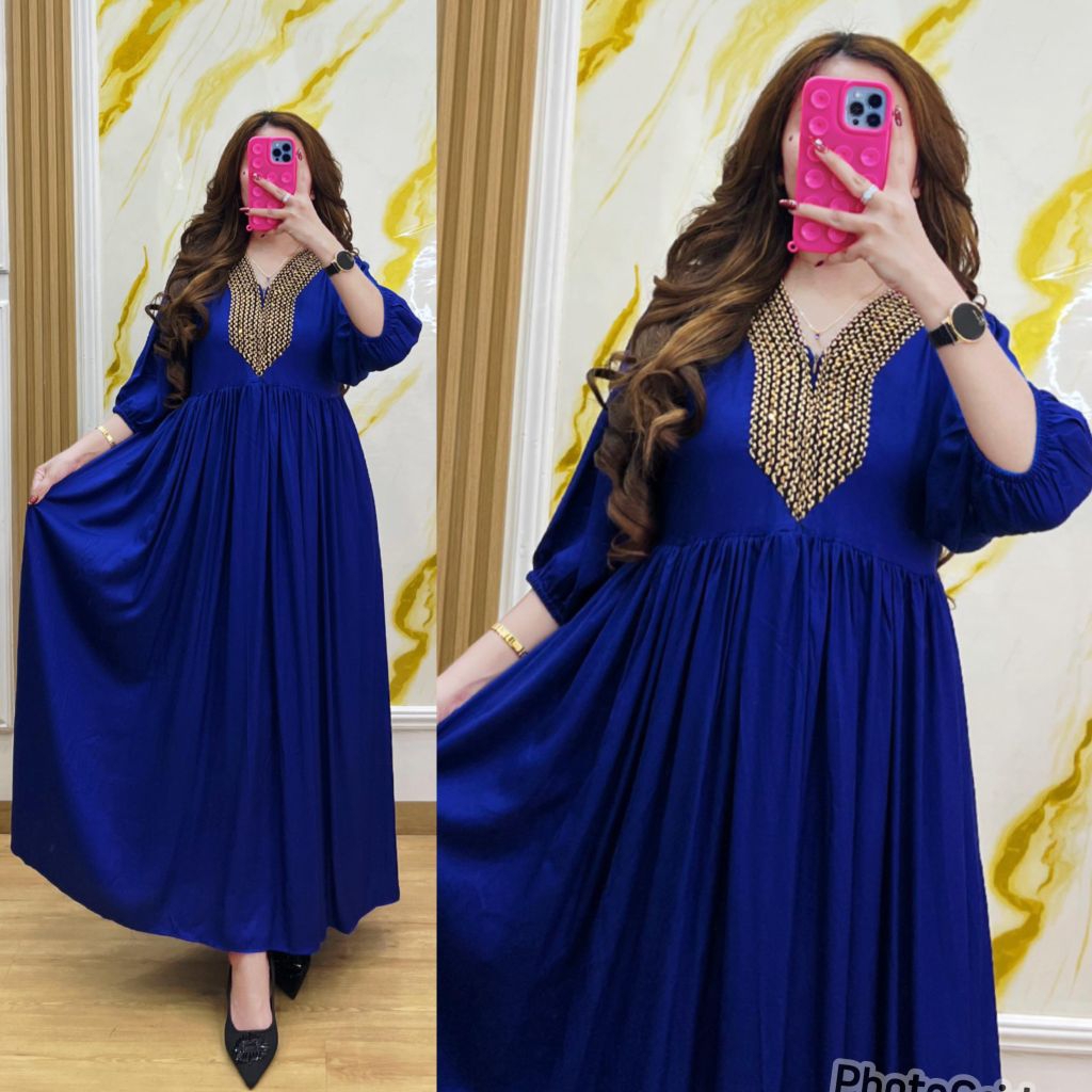 DRESS SILVIA ARABIAN/SILVIA ARABIAN/DASTER TANGAN BALON/DRESS LUCU/DASTER ARAB/HOMEDRESS BUSUI JUMBO