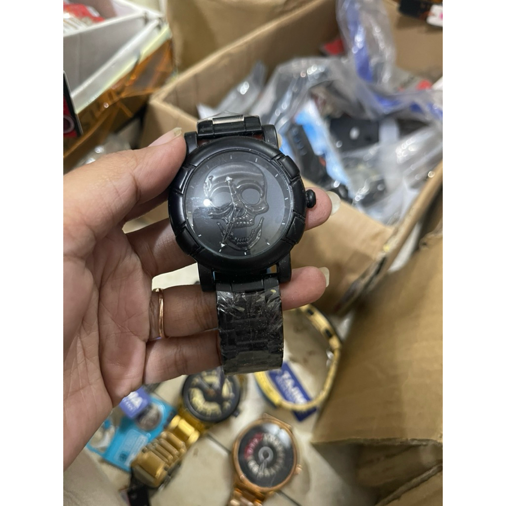 Tajima Original Jam Tangan Analog Pria Tajima 1932 Tengkorak Skull Stainless Steel Water Resistant O