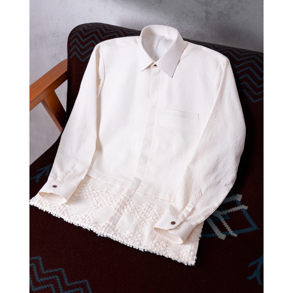 Ismoyo - Tenun Songket bulu Raya Edition / Atasan Kemeja Pria Lengan Panjang