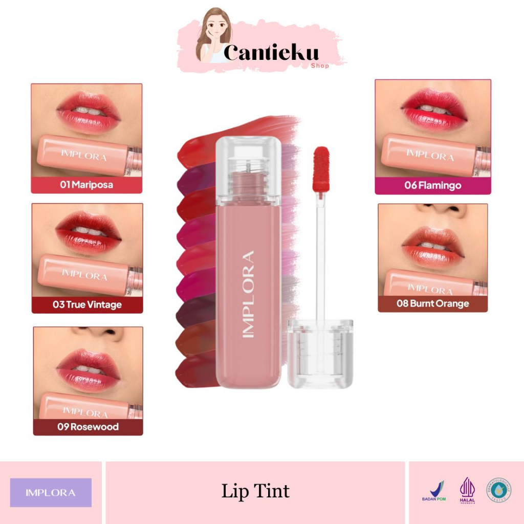 IMPLORA Jelly Tint Lip Anak Sekolah Lip Tint Glossy Liptint Anti Air Tahan 5ml Bibir Kering Pecah