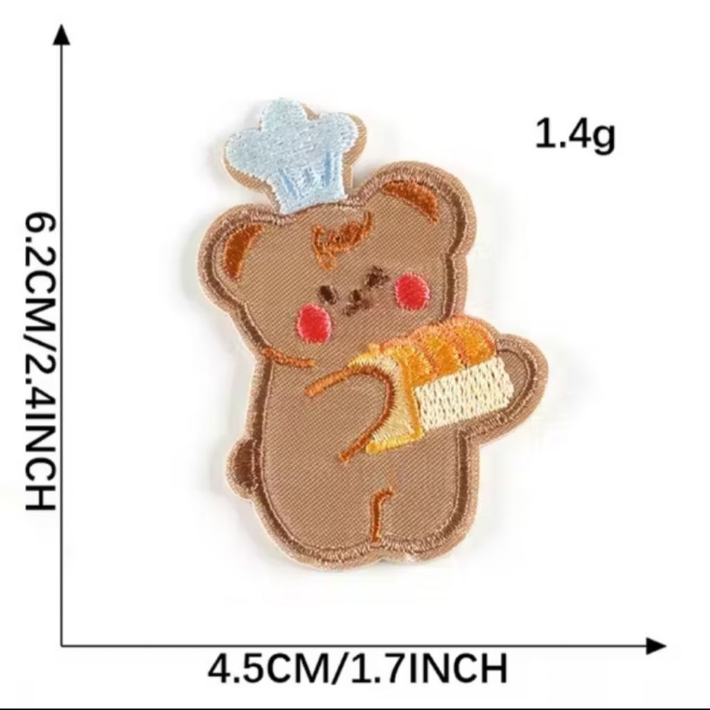 RM3000/130 Patch Bordir Emblem Beruang Dengan Perekat