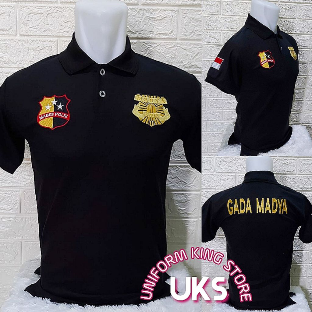Kaos Gada Madya - Kaos Kerah Gada Madya Hitam Full Bordir
