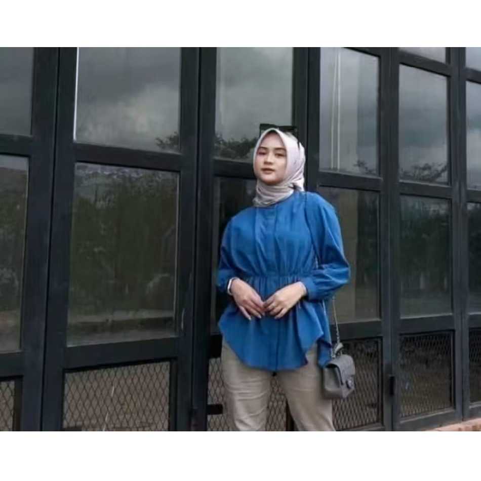 Kemeja Aico kerut pinggang/atasan remaja kekinian/ootd atasan wanita terbaru