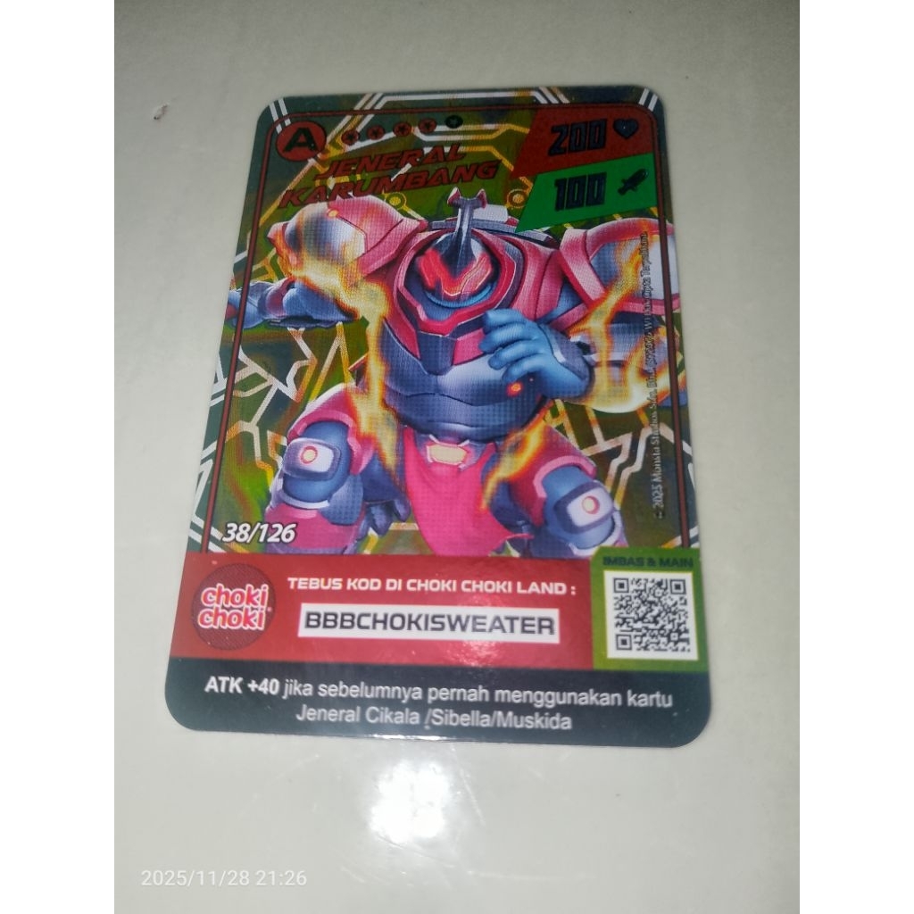 Monsta Galaxy Card,38/126  Jeneral Karumbang