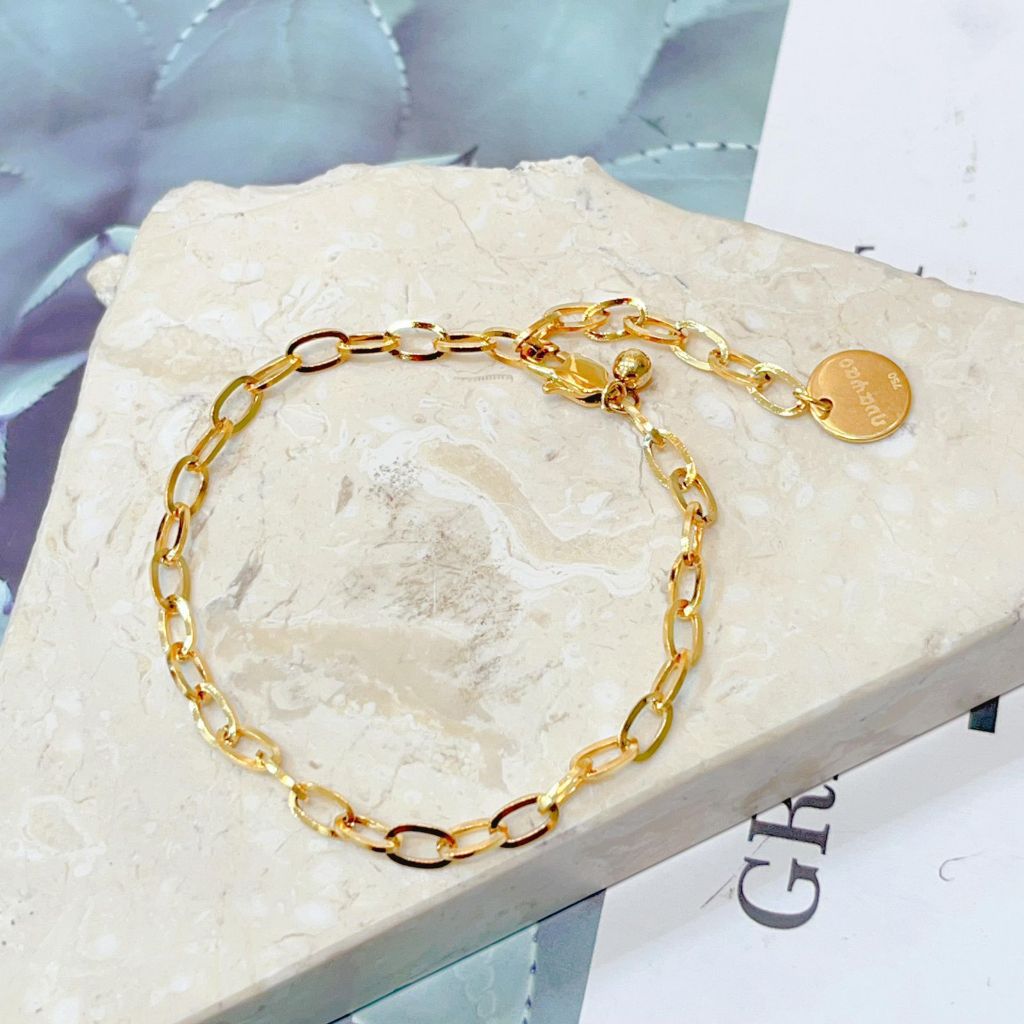 Gelang Lulu Titanium Lobster 750 - Gelang Paperclip Polos Titanium / Gelang Titanium Wanita