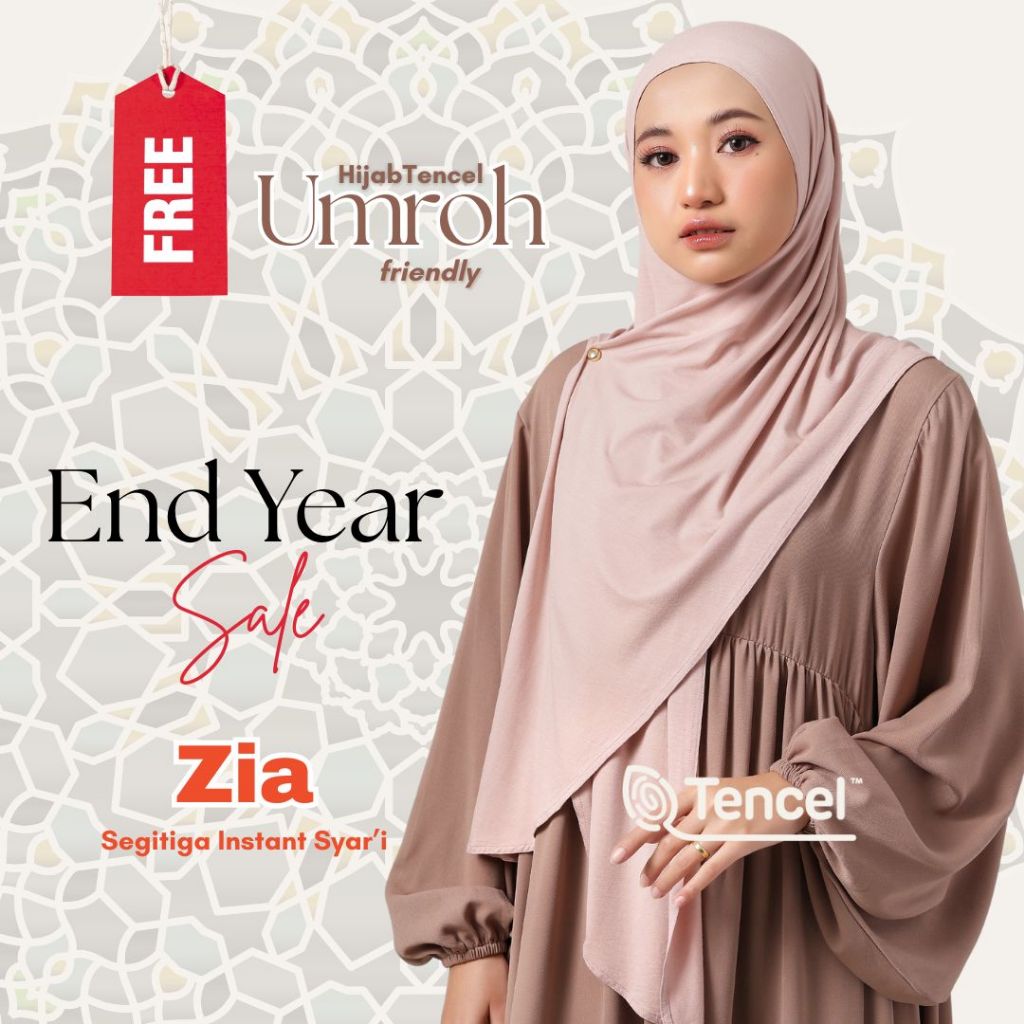 Hijab Umroh Tencel Zia Series Instant Syar'i Raina Signature