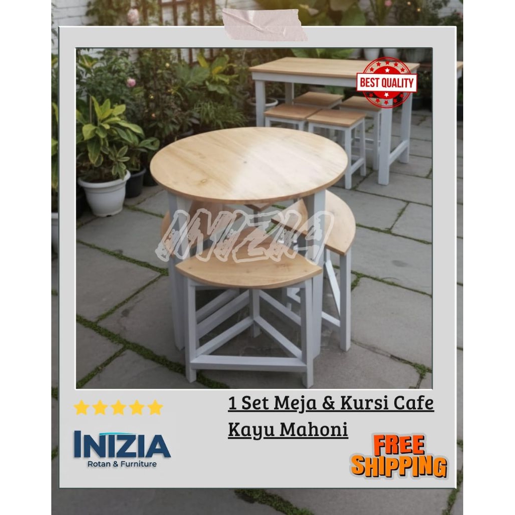 Meja cafe kayu mahoni // Meja makan kayu// Meja kayu murah
