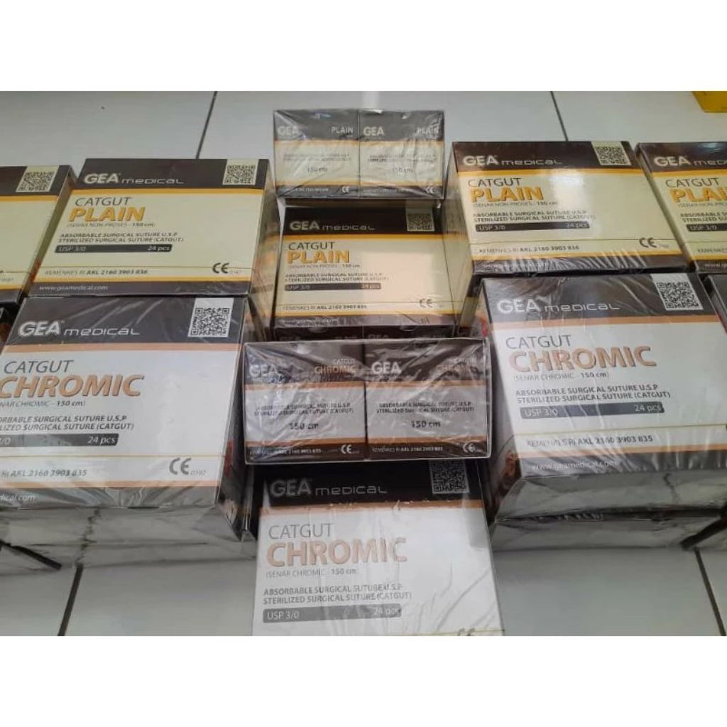 Benang Catgut Gea Plain Chromic 3/0