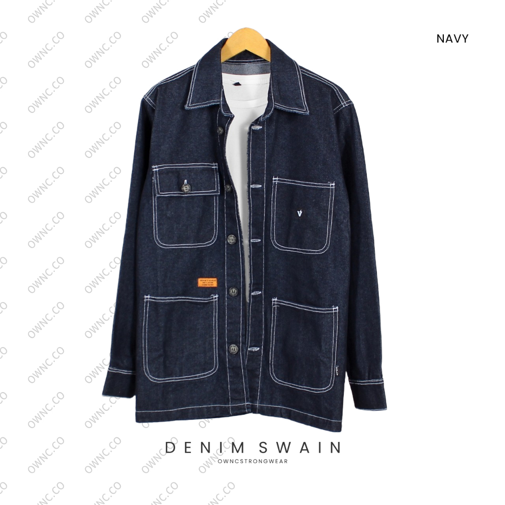 WOLV - Jaket Jeans Denim Trucker Windbreaker Streetwear Unisex