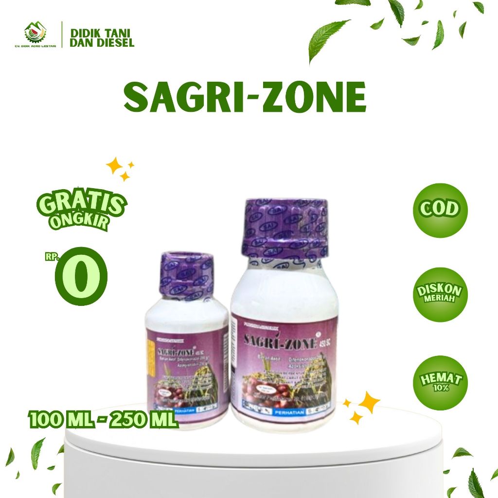 SAGRI-ZONE 250 EC 100 ML Fungisida Difenokonazol Basmi Antraknosa, Bercak Daun, Busuk Buah