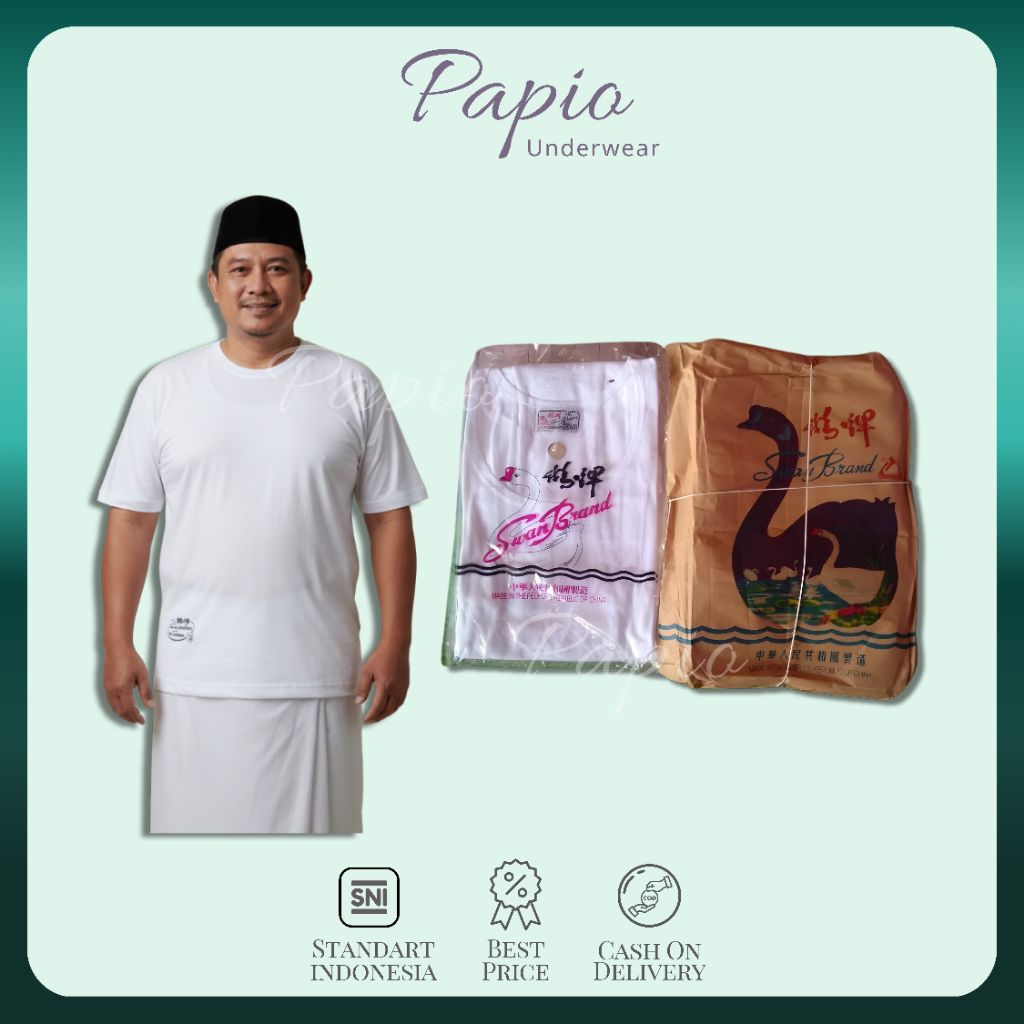 Papio - [1/3 PCS] Oblong SWAN BRAND SA ORIGINAL kaos dalam pria SWAN BRAND SA 38-42 Original Cotton