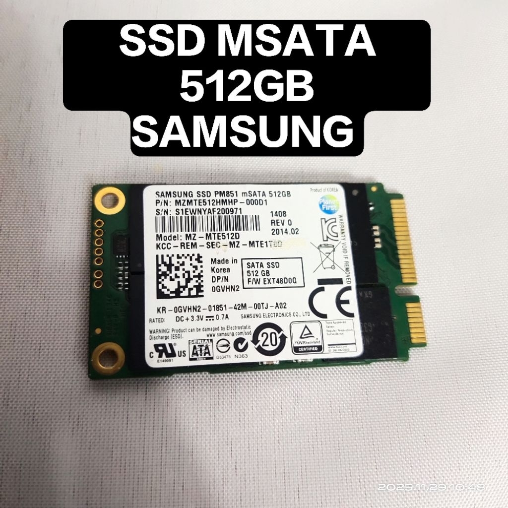 SSD MSATA 512GB SAMSUNG ORIGINAL SECOND MSATA