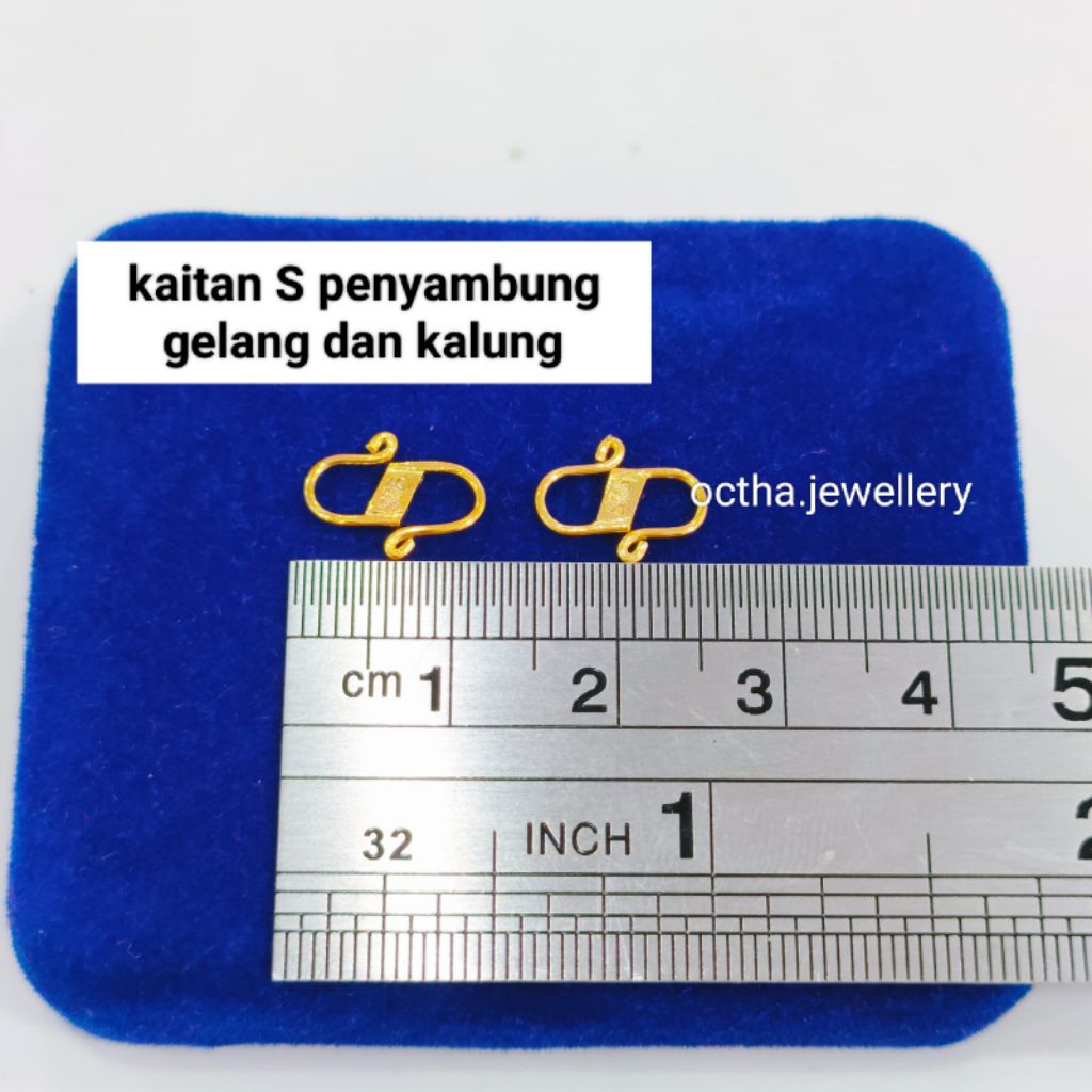 Kaitan S/Kokot Perak Asli 925 Lapis Emas