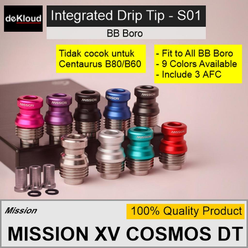 Mission XV Cosmos Integrated Drip Tip for Boro BB | S01 | driptip boro bb billet