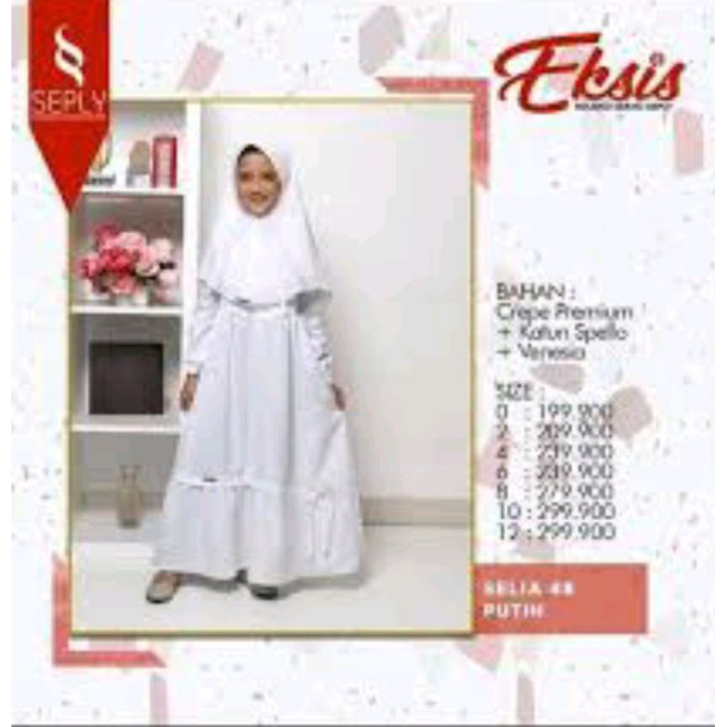 Gamis Anak Seply Selia 48 Putih