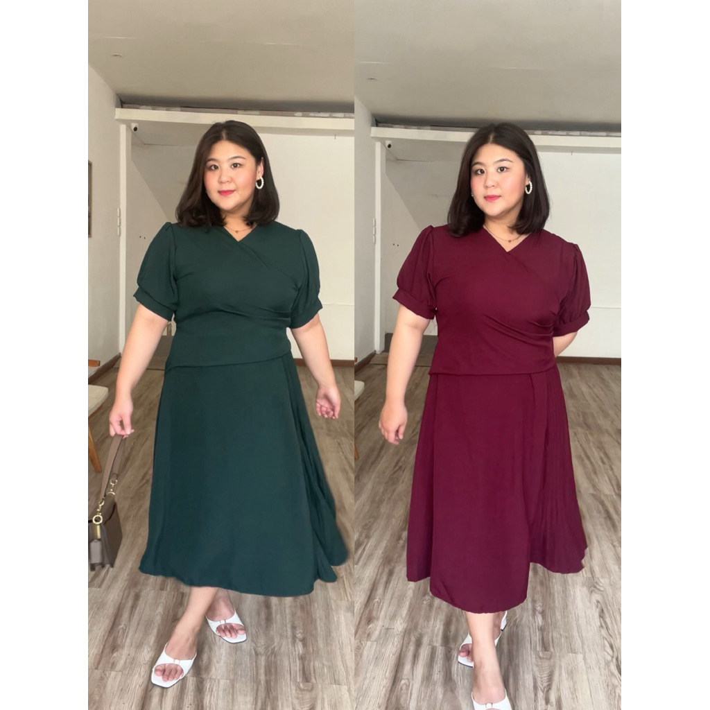 Curvia Wear || Adele Dress || Dress Big Size Wanita || Dress Plus Size || Dress Natal Wanita || Dres