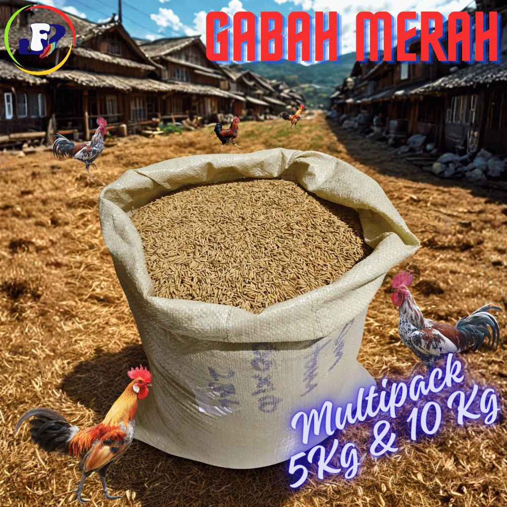 Pakan Unggas Ayam Burung Gabah Merah Ayam Bangkok Netto 5 Kg & 10 Kg