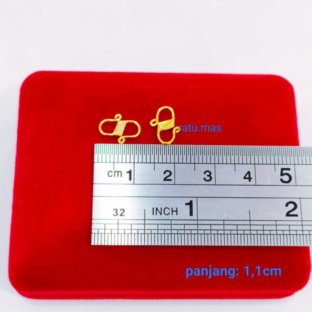 kaitan S/kokot Perak Asli 925 Lapis Emas