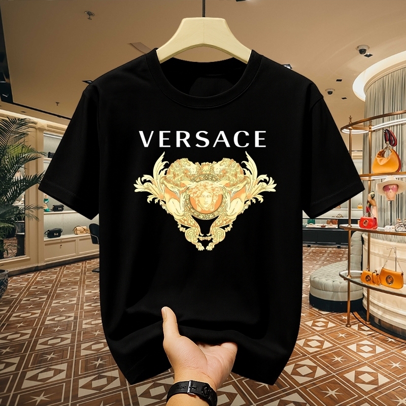 COD kaos pria katun ringan kerah bundar ukuran besarVersace Klasik Mewah Fashionkaos bergambar kaos 