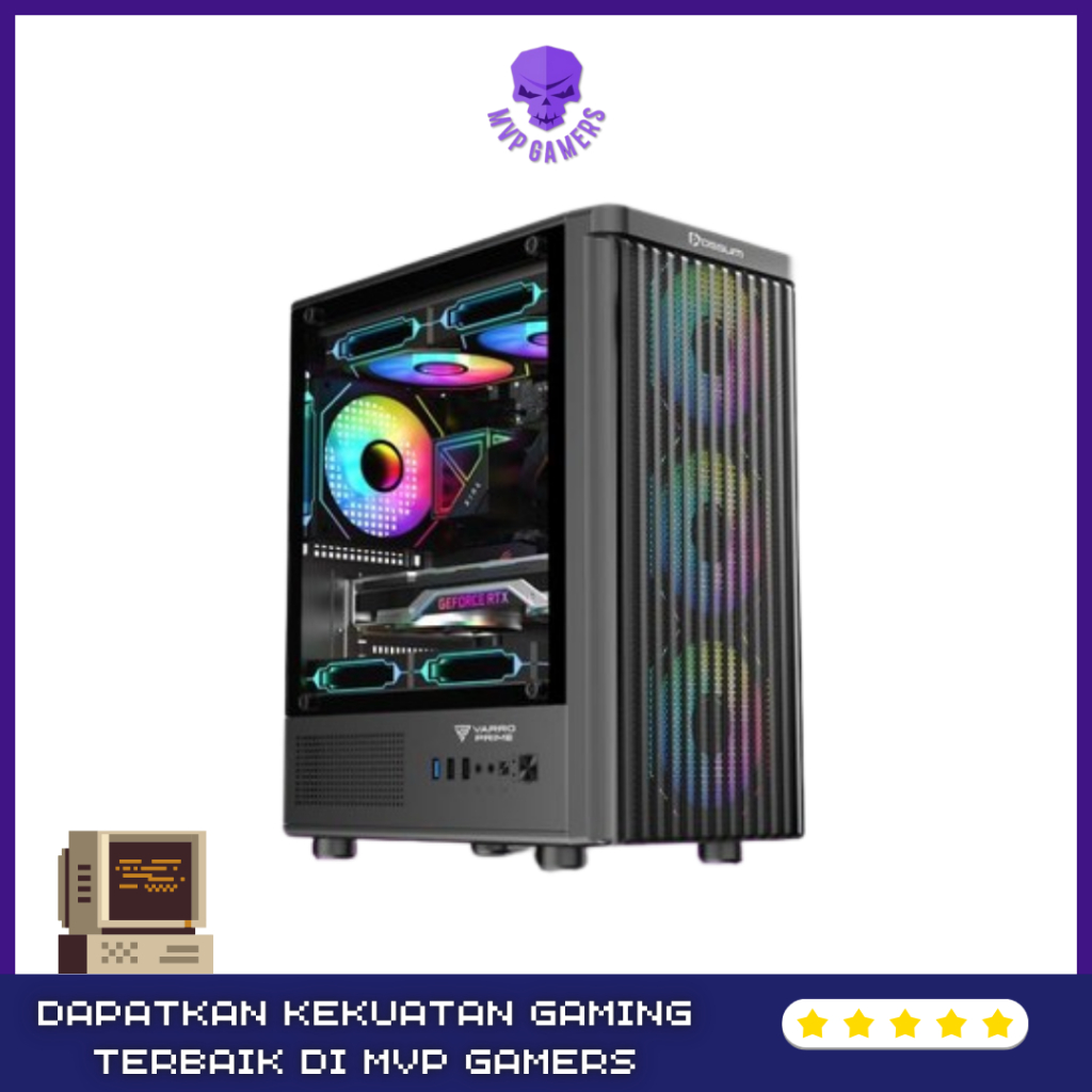 CASING GAMING VARRO POSSUM BLACK + 3 Fan RGB