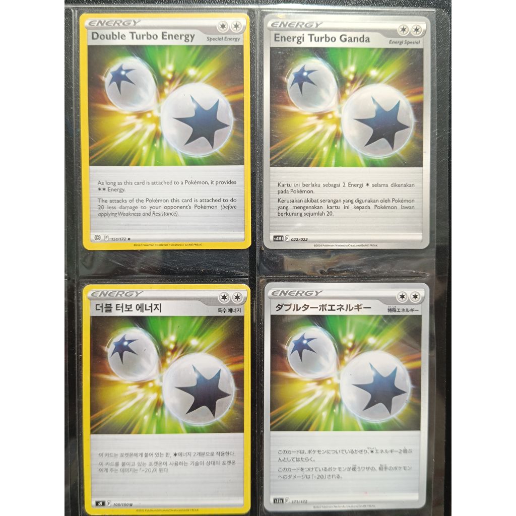 kartu pokemon TCG ori energi turbo ganda, double turbo energy Indonesia English jepang Korea