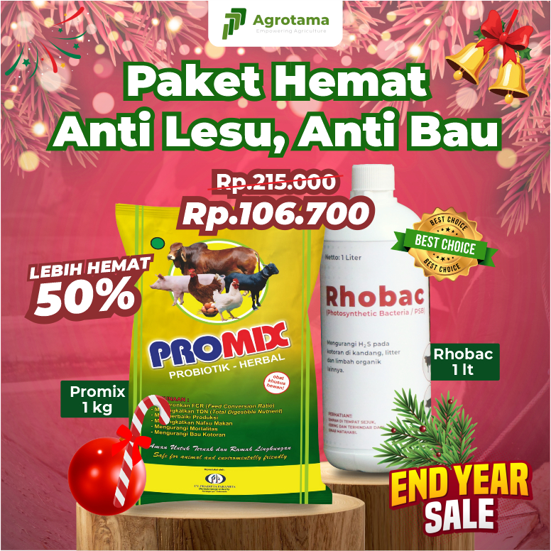 Paket Lengkap Probiotik Peternakan Sapi, Kambing, Babi, Ayam, Bebek dan Penghilang Bau - Promix (1 K