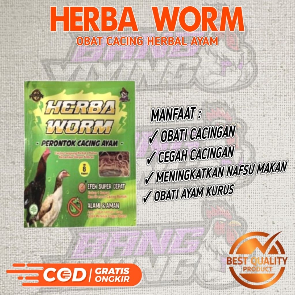 Obat Cacing Ayam Ampuh HERBA WORM Cacing dijamin Rontok Ayam Sehat Nafsu makan tinggi