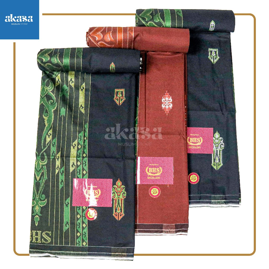 Sarung Pria BHS Excellent Gold Mercerized Motif Jacquard Songket