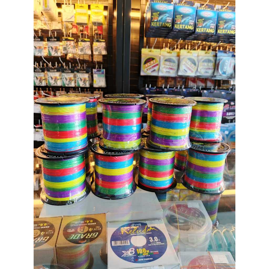 SENAR PE LAYUR MULTICOLOR X8 no 1.0/0.16MM 500M