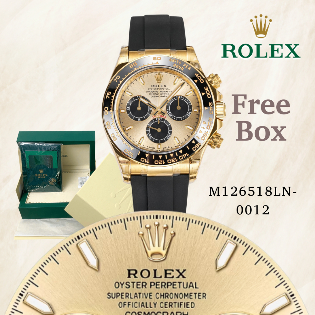 COD dan 100% Asli ROLEX INCLUDE BOX Jam Tangan Seri Daytona Pria M126518LN-0012 Jam Tangan Automatic