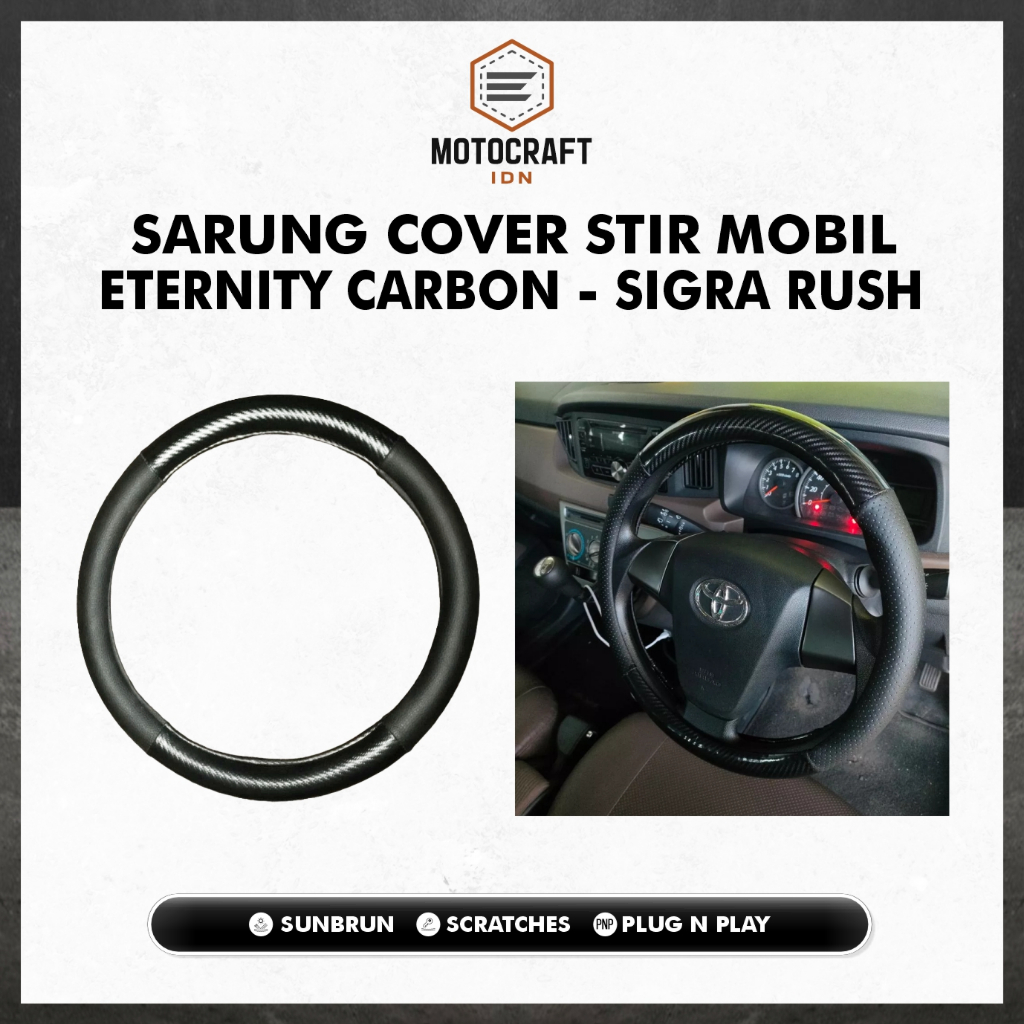Cover Stir Eternity Carbon / Sarung Stir Mobil Sigra Rush Datsun Go