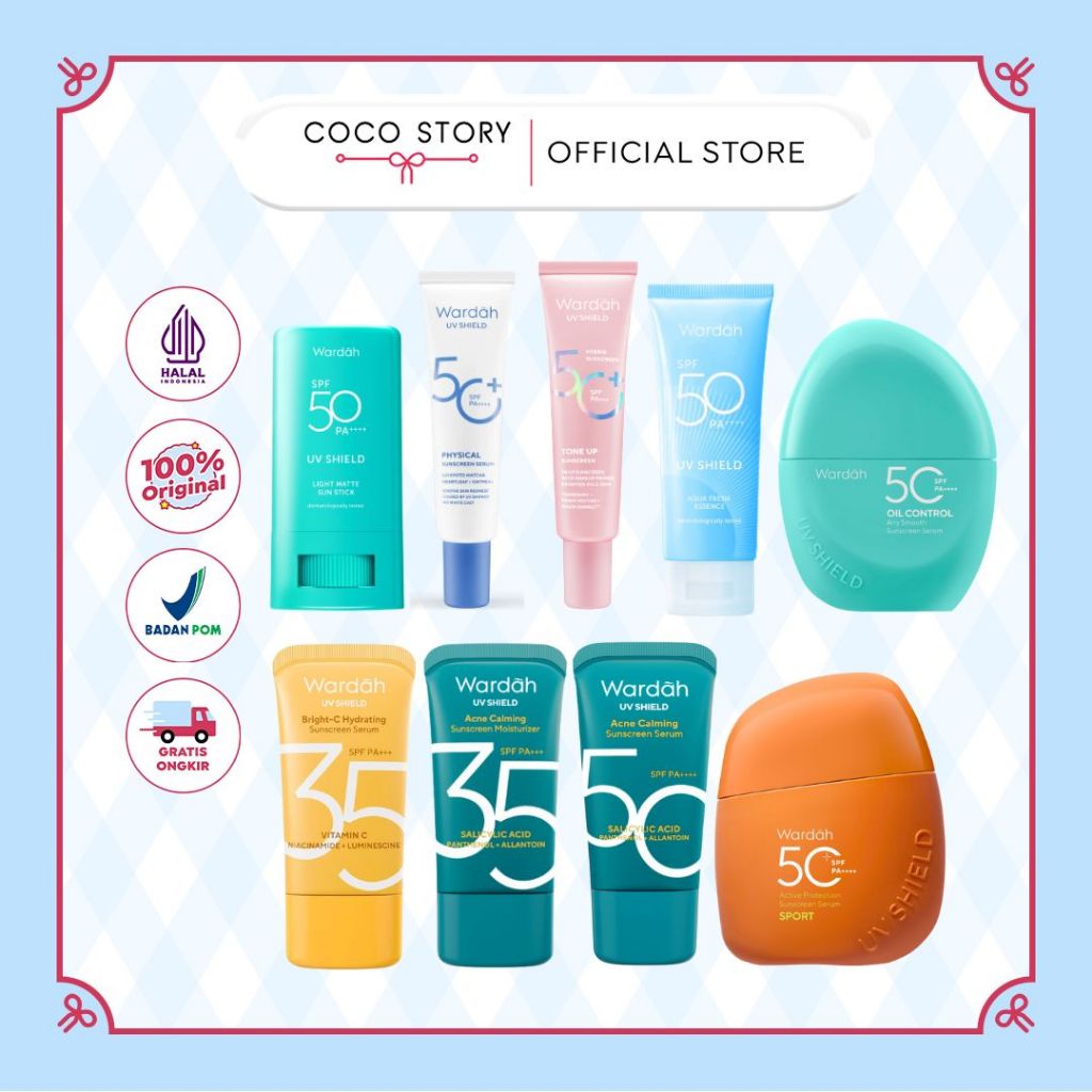 WARDAH UV Shield Sunscreen All Series - SPF 35 SPF 50 - Skincare Tabir Surya