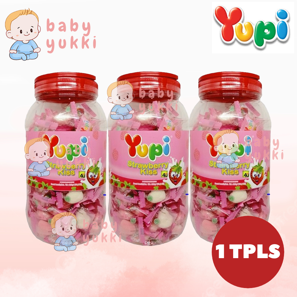 { ECER 1 TOPLES } Permen Yupi Strawberry Kiss Jar 300gr / Bolicious Mix Jar 250gr