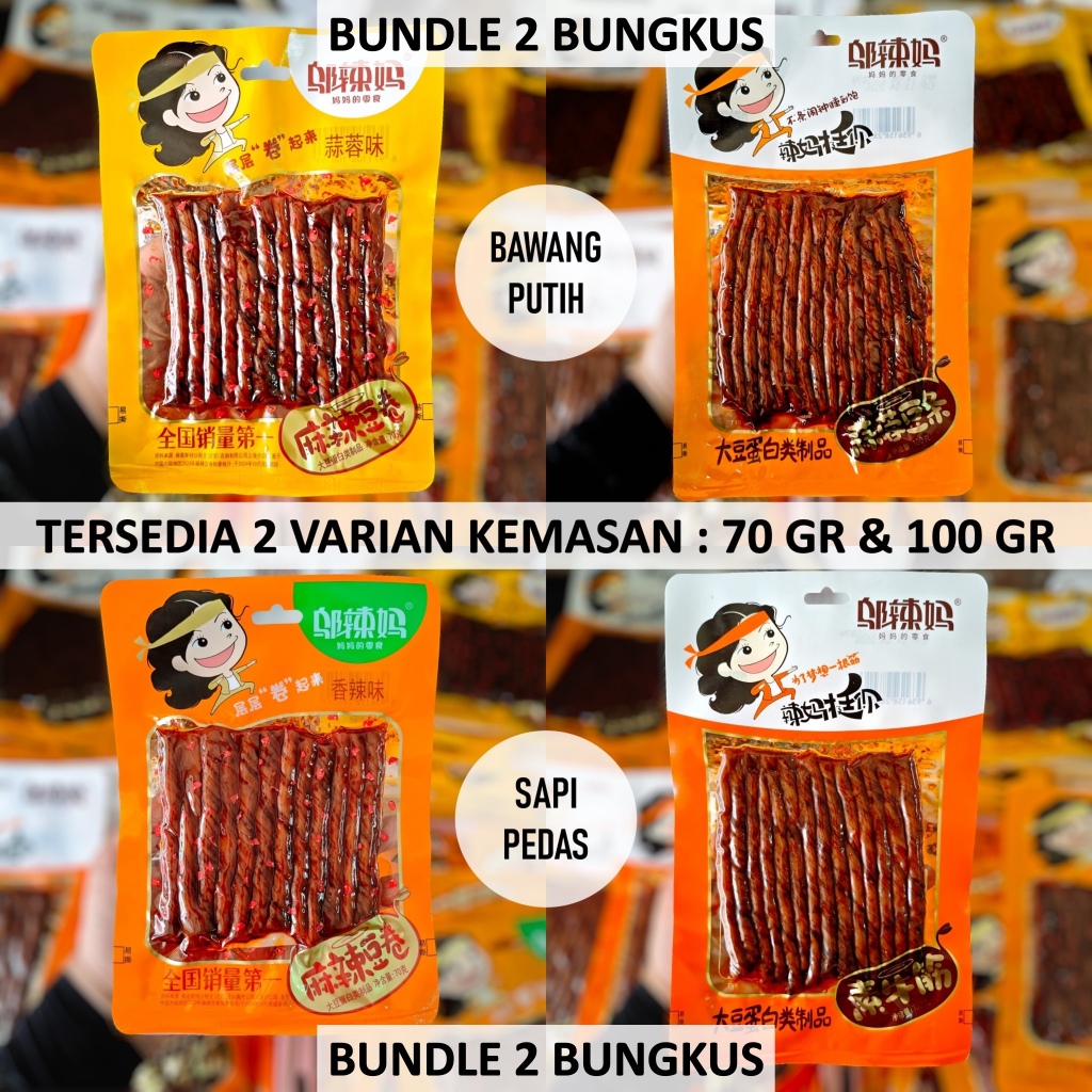 (Bundle) Wulama Snack Pedas China / Latiaou Halal Vegetarian / Stik Kedelai Pedas
