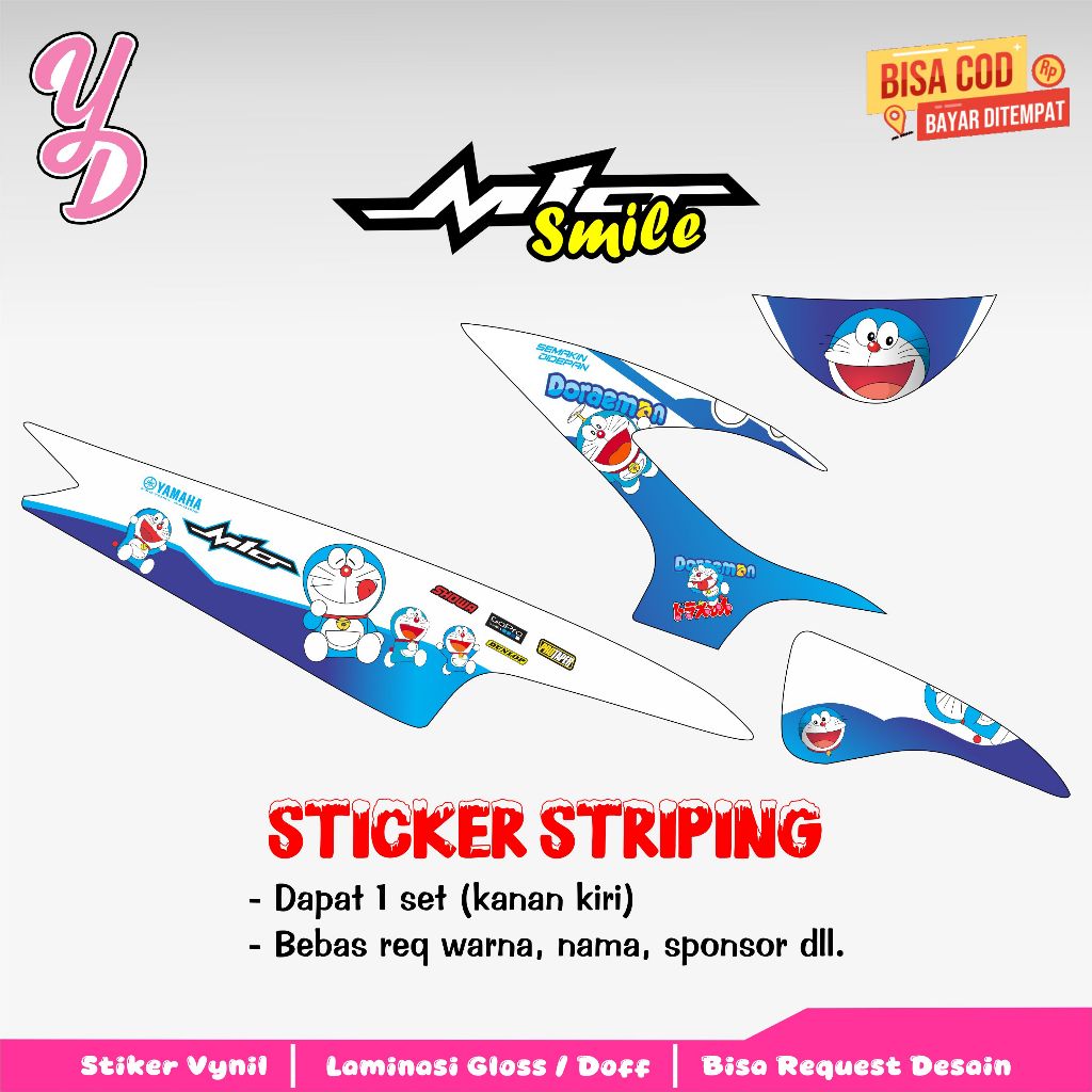Striping Mio Smile - Stiker Sticker Striping Variasi Lis Mio Smile - Striping Hologram Mio Smile Dor