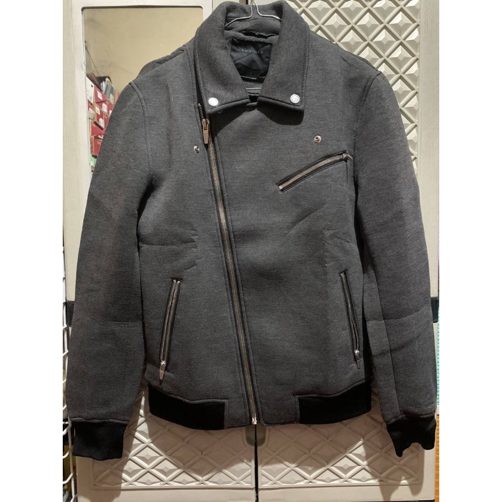 ORIGINAL JACKET BIKER ZARA ZIPPER WOOL STRETCH