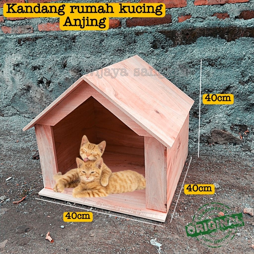 KANDANG RUMAH KUCING ANJING KAYU MAHONI KOKOH HALUS RAPIH