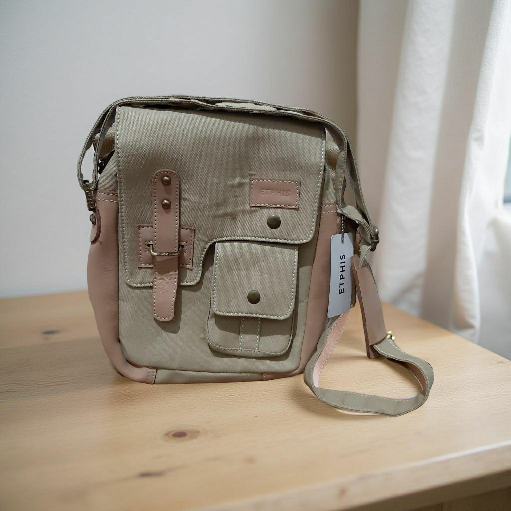 ETHPIS LEATHER - Tas Selempang Pria  Bahan Kanvas Kulit
